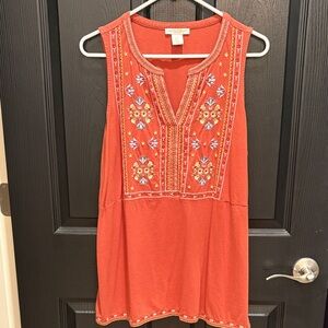 Christian Siriano Floral Embroidered Sleeveless Blouse - Orange